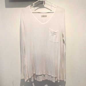 White long sleeve v-neck shirt from Abercrombie